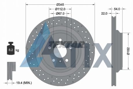 Диск тормозной TEXTAR 92283703 (фото 1)