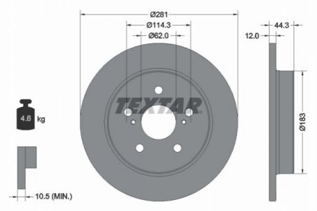 Диск гальмвний TEXTAR 92301403 (фото 1)