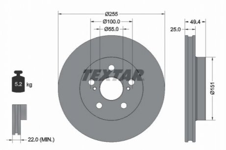 Томрозной диск TEXTAR 92301703