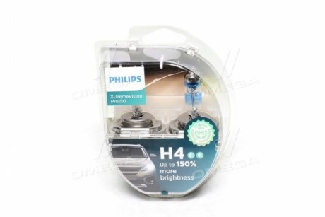 Лампа розжарювання H4 X-tremeVision Pro150 +150 12V 60/55W P43t-38 (комплект) (вир-во) PHILIPS 12342XVPS2 (фото 1)