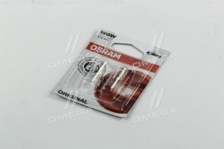 Лампа допоміжн. освітлення W5W 12V 5W W2, 1X9, 5d ORIGINAL LINE (2 шт) blister (вир-во) OSRAM 282502B