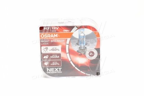 Лампа фарна H7 12V 55W PX26d NIGHT BREAKER LASER next generation (комплект) (вир-во) OSRAM 64210NL-HCB