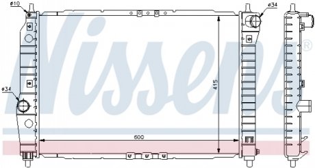 Радиатор охлаждения Aveo (600x415)1.6 16V M/T NISSENS 61645