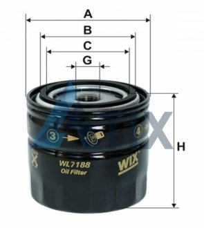 Фільтр масляний двигуна FORD MONDEO /OP628 (вир-во WIX-FILTERS UA) WIX FILTERS WL7188