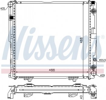 Радіатор охолодження MERCEDES E-CLASS W 124 (84-) E 220 (вир-во) NISSENS 62763A