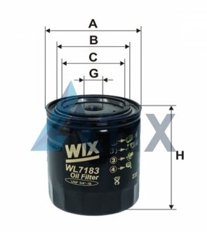 Фильтр масляный двигателя OPEL OMEGA OP625/ (WIX-Filtron UA) WIX FILTERS WL7183