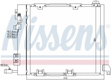 Конденсатор кондиціонера OPEL ASTRA G (98-) 1.7-2.2 TD (вир-во) NISSENS 94385 (фото 1)