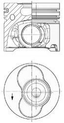 Поршень з кільцями VAG 81.01 AXD/AXE/BAC/BLJ/BLK (CYL 3-5) (KS) KOLBENSCHMIDT 41092600