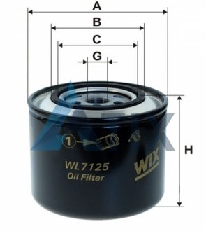 Фільтр масляний двигуна RENAULT, VW /OP569 (вир-во WIX-FILTERS) WIX FILTERS WL7125