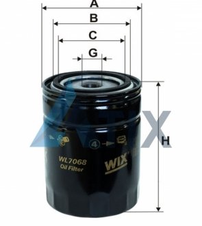Фільтр масляний двигуна AUDI, VW /OP525 (вир-во WIX-FILTERS UA) WIX FILTERS WL7068