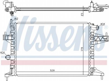 Радіатор охолодження OPEL CORSA C (00-)/ COMBO (00-) (вир-во) NISSENS 63008