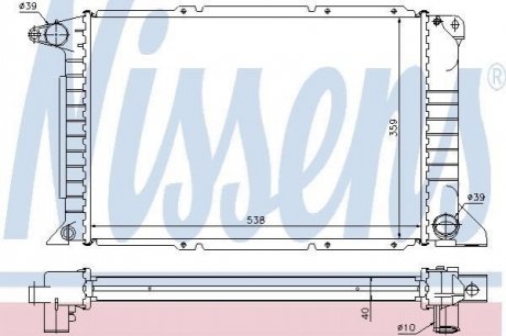 Радіатор охолодження FORD TRANSIT (EY) (94-) 2.5 TDi NISSENS 62080A