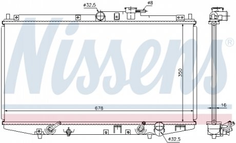 Радіатор охолодження HONDA ACCORD VI (98-) 1.6-2.3i (вир-во) NISSENS 68117