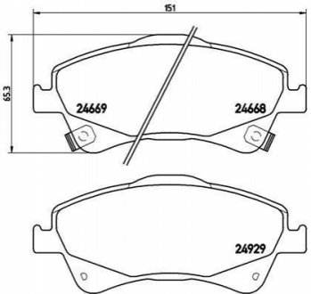 Тормозные колодки дисковые, к-кт. BREMBO P 83 109