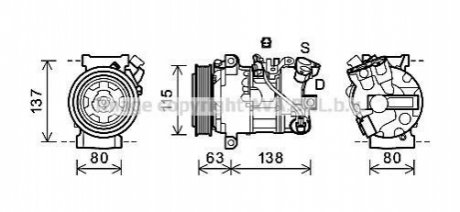 Компресор кондиціонера RENAULT MEGANE/ SCENIC (2009) (AVA) AVA COOLING RTAK491