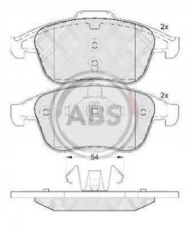 Комплект тормозных колодок, дисковый тормоз A.B.S. 37749