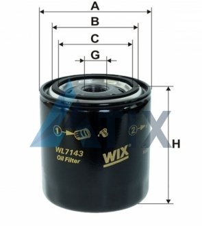 Фільтр масляний двигуна NISSAN /OP581 (вир-во WIX-FILTERS) WIX FILTERS WL7143