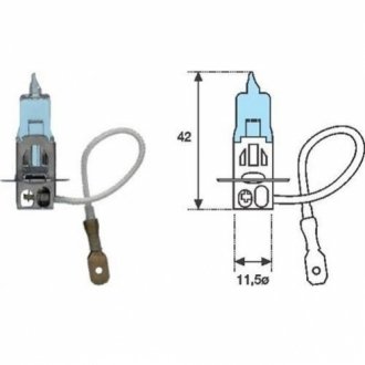 Лампа фарна H3 12V 55W PК22s BLUE LIGHT (вир-во) MAGNETI MARELLI 002604100000 (фото 1)