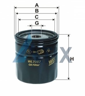Фільтр масляний двигуна OPEL /OP541 (вир-во WIX-FILTERS) WIX FILTERS WL7087