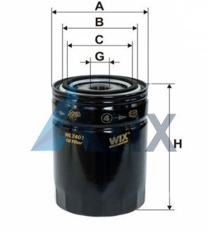 Фільтр масляний двигуна /OP592/5 (вир-во WIX-FILTERS UA) WIX FILTERS WL7401