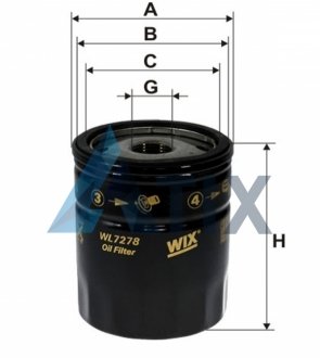 Фильтр масляный двигателя /OP580/7 (UA) WIX FILTERS WL7278 (фото 1)