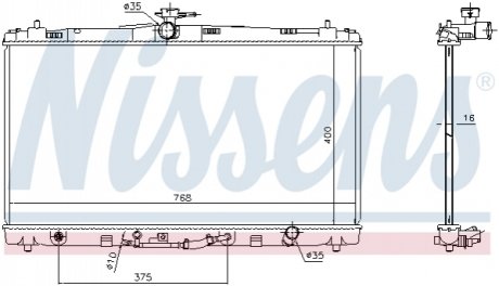 Радіатор охолодження TOYOTA CAMRY (XV5) (11-) (вир-во) NISSENS 646906