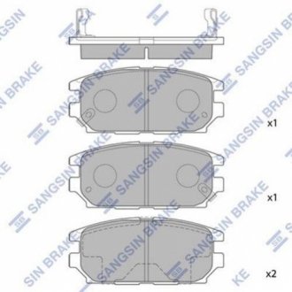 Колодка тормозная зад. MITSUBISHI GALANT/ETC 92-,LEGNUM 96-02,DIAMANTE 90-02 диск.* Hi-Q (SANGSIN) SP1069