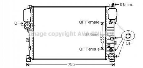 РАДИАТОР СИСТЕМЫ ОХЛАЖДЕНИЯ MERCEDES-BENZ S-CLASS (W221) S 350 (221.056, 221.156)S 350 4-MATICS 450S AVA COOLING MS2447