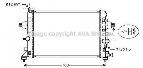 Радіатор охолодження двигуна ASTRA H 16i-16V MT/AT 04- AVA COOLING OLA2363 (фото 1)