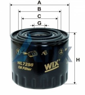 Фільтр масляний двигуна /OP594/2 (вир-во -FILTERS) WIX FILTERS WL7298 (фото 1)