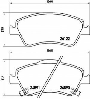 Колодка гальм. диск. TOYOTA AURIS передн. (вир-во) BREMBO P 83 079 (фото 1)