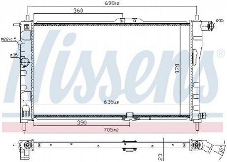 Радіатор охолодження DAEWOO NEXIA (94-) (вир-во) NISSENS 61651A (фото 1)