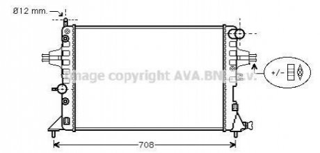 Радиатор охлаждения двигателя ASTRA G/ZAFIRA AT +AC AVA COOLING OLA2254 (фото 1)