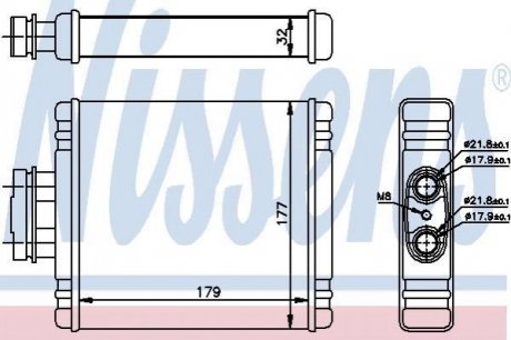 Радіатор пічки AUDI; SEAT; SKODA; VW (вир-во) NISSENS 73654 (фото 1)