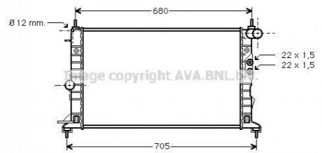 Радіатор охолодження двигуна VECTRA B MT 95-02 (Ava) AVA COOLING OLA2244