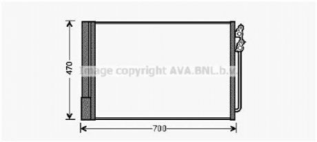 Радиатор кондиционера | 740 i F01 / F02 * 09/08- AVA COOLING BWA5370D (фото 1)