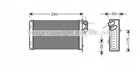 Радіатор обігрівача P405/P406 ALL MT/AT 87-99 (Ava) AVA COOLING PE6100 (фото 1)