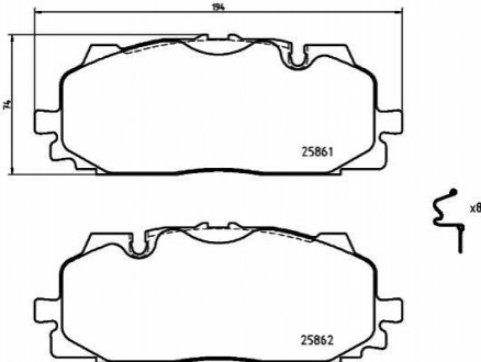 Колодка торм. диск. передн. BREMBO P 85 165