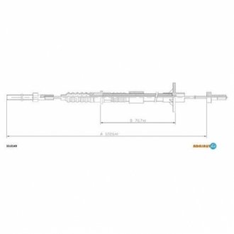 Трос сцепления Opel Omega A 1.8-2.0 (5-ти ступ.КПП) 669159. 90335385 ADRIAUTO 33.0149