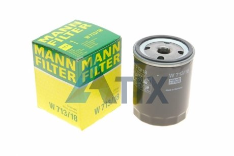 Фільтр масляний двигуна OPEL (вир-во) MANN W713/18 (фото 1)