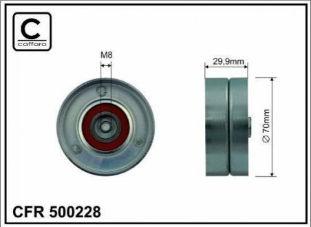 Ролик пасу поліклинового 70x8x30 VW LT II 2.8DTDI CAFFARO * 500228 (фото 1)