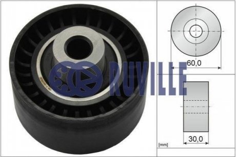 РОЛИК НАПРАВЛЯЮЩИЙ РЕМЕНЬ ГРМ Citroen C4/C5/Peugeot 307. 407 2,0 HDI(136) 02.04-/Ford Focus C-Max 2, RUVILLE 55969 (фото 1)