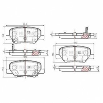 Колодки тормозные задние дисковые Mazda 6 GJ 12-/ Mitsubishi ASX,Outlander 12-/Citroen C4 12-/ Peuge NIPPARTS N3615017