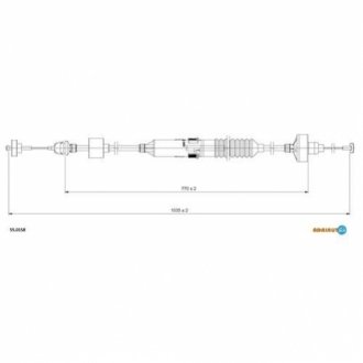 Трос сцепления с авторегулировкой 1035/770 VW Golf III, Vento 1.4, 1.6 (1H1721335 C/H/K/M) ADRIAUTO 55.0158 (фото 1)