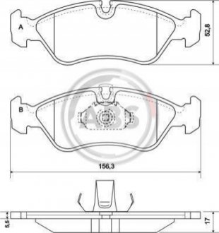 Тормозные колодки VOLVO 740,760 2.0, 2.3, 2.4, 2.8I 83-90, 940 2.0I-2.4TDI 90.08-95.07 A.B.S. 36896 (фото 1)