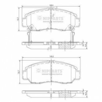 ТОРМОЗНЫЕ КОЛОДКИ ПЕРЕДНИЕHONDA STREAM 1.7I,2.0I 00.12->,FR->V 05->,ACCORD 2,4 03-> NIPPARTS J3604051