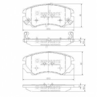 Тормозные колодки передние к-кт Kia Magentis/Sportage/Hyundai Sonata/Tucson 04-10 NIPPARTS J3600541