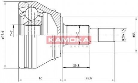 ШРУС Audi A3 96\'->.Skoda Octavia 97\'->.VW Golf IV 98\'-05\' наружн. 36/27/53мм KAMOKA 6681 (фото 1)