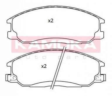 Колодка тормозная Hyundai H1 00\'-07\'.Santa FE01\'-06\'.TRAJET 00\'-08\' перед. KAMOKA JQ101163