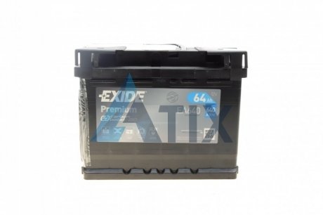 Аккумулятор Premium 12V 64Ah 640A 242х175х190 ETN0 EN клемы Крепление B13 EXIDE EA640 (фото 1)
